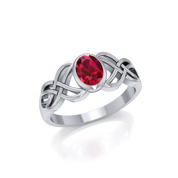 Bring out the best in you ~ Sterling Silver Celtic Knotwork Birthstone Ring TRI934 - Peter Stone Wholesale