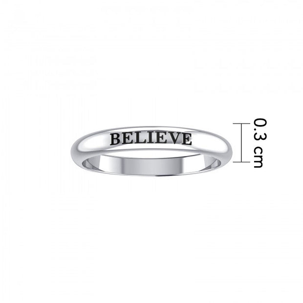 BELIEVE Sterling Silver Ring TRI944
