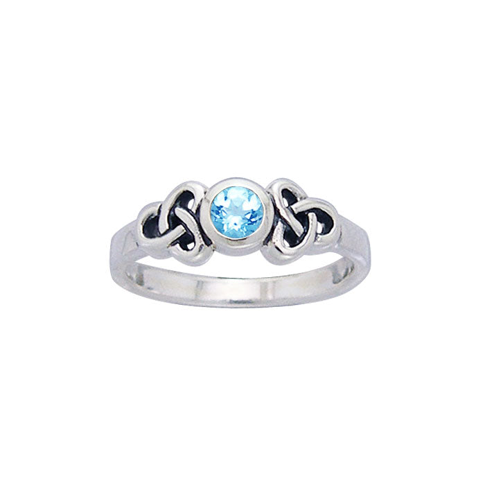 Celtic Trinity Knot Ring with Gems TRI966