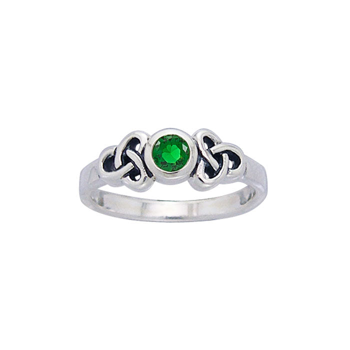 Celtic Trinity Knot Ring with Gems TRI966