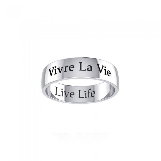 Live Life Sterling Silver Ring TRI977