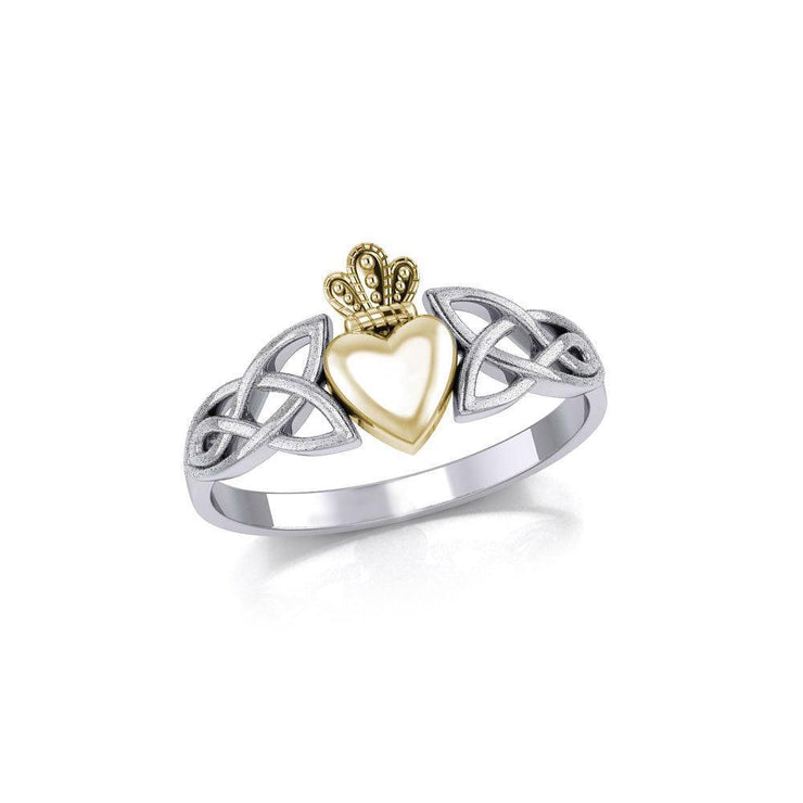 Celtic Knot Claddagh & Sand brush Ring TRV1743-S