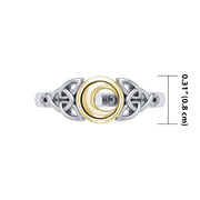 Celtic Moon Silver and Gold Ring TRV1746