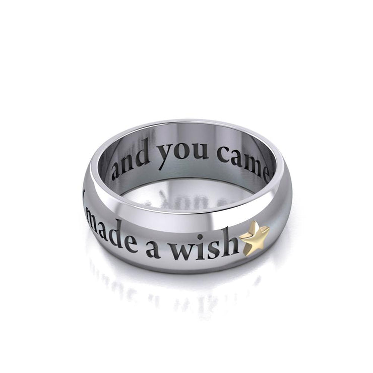 I made a wish and you came true Empower Word Silver and Gold Ring TRV3865