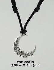 Steampunk Crescent Moon Silver Jewelry Set TSE615