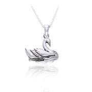 Sterling Silver Swan Necklace TSE147 Set