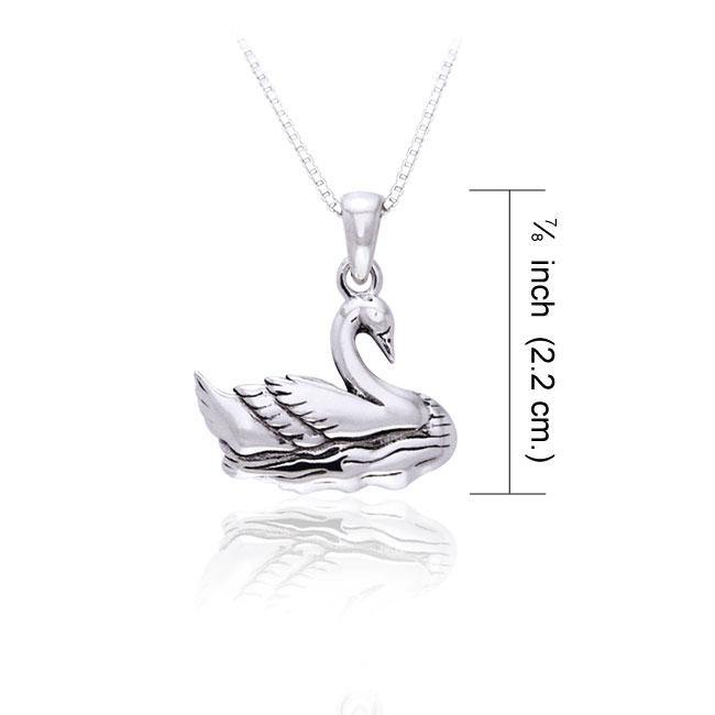 Sterling Silver Swan Necklace TSE147