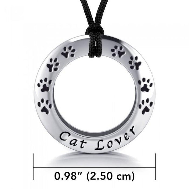 Cat Lover Silver Pendant and Cord Set TSE261