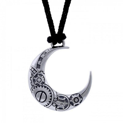 Steampunk Crescent Moon Silver Jewelry Set TSE615
