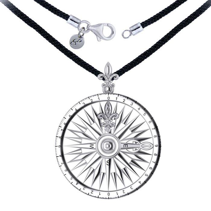 Compass Rose Silver Necklace Set TSE693