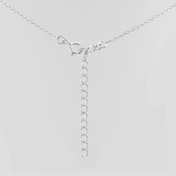 Silver Hamsa with Gemstone Pendant and Chain Set TSE742