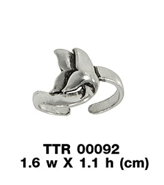 Double Whale Silver Wrap Toe Ring TTR092