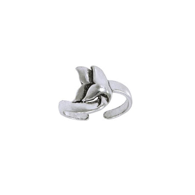 Double Whale Silver Wrap Toe Ring TTR092