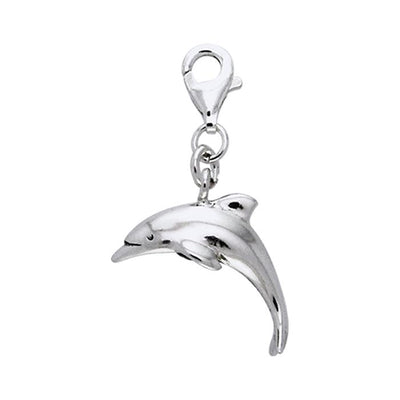 Dolphin Clip Silver Charm TWC008