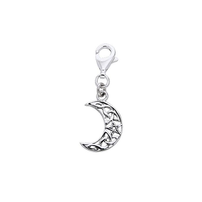 Celtic Knot Crescent Moon The Star Silver Clip Charm TWC015