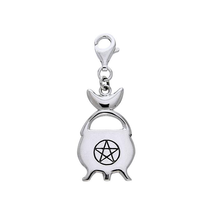 Magickal Witches Cauldron Silver Clip on Charm TWC020