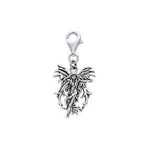 Amy Brown Fire Element Fairy ~ Sterling Silver Clip Charm TWC028