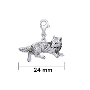 Celtic Wolf Silver Clip on Charm TWC167
