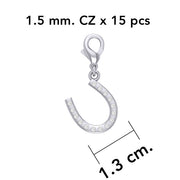 Horseshoe with Gems Silver Clip Charm TWC172