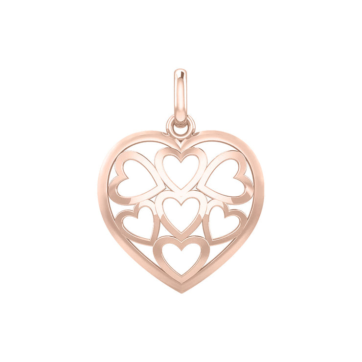 Heart in Heart Rose Gold Pendant UPD3422