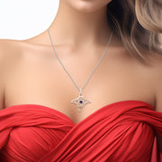 Manta ray with Triple Heart Rose Gold Pendant With Gemstone in the Center UPD6072