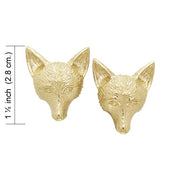 Vermeil Large Fox Post Earrings VER1056
