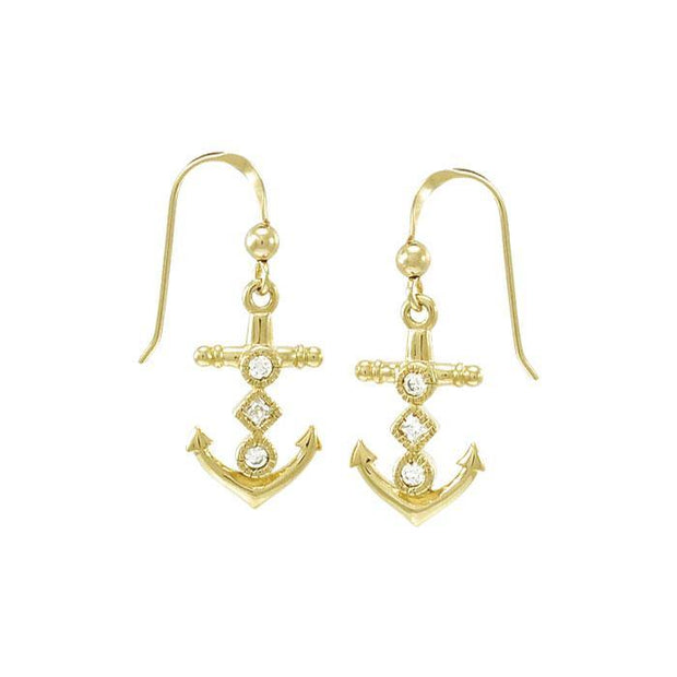 Anchor Gold Vermeil Earrings with Gemstone TER1451