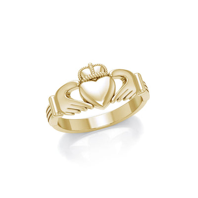 Irish Claddagh Gold Vermeil Ring VMG058R