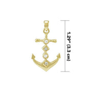 Anchor Gold Vermeil Pendant with Gemstone VPD4047