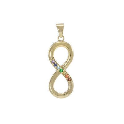 Symbol of Infinity with Gemstone Gold Vermeil Pendant VPD4457