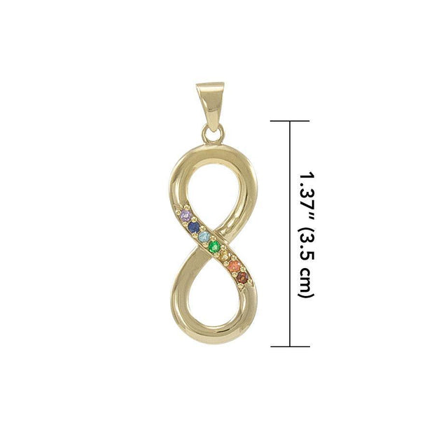 Symbol of Infinity with Gemstone Gold Vermeil Pendant VPD4457