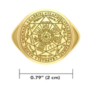 Seven Archangels Seals 18K Gold Vermeil Plate on Silver Signet Men Ring VRI1990