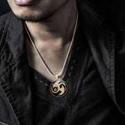 Yin Yang Dragon Gold Vermeil Pendant by Oberon Zell VTP3207