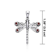 Dragonfly Sterling Silver Pendant with Gemstone WP024