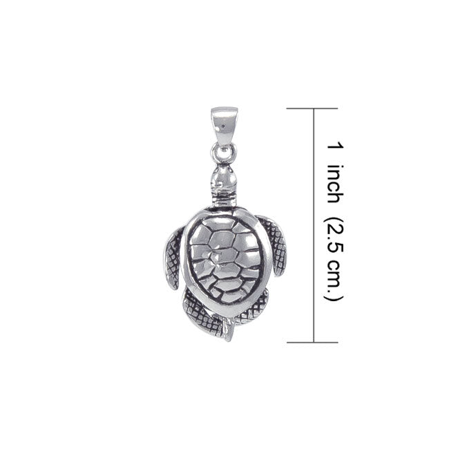 Moveable Turtle Sterling Silver Pendant WP032