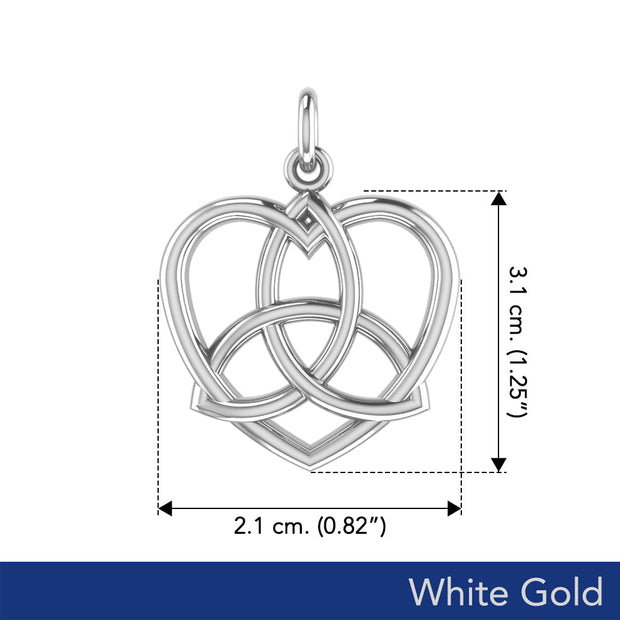 Trinity in Heart White Gold Pendant WPD3423