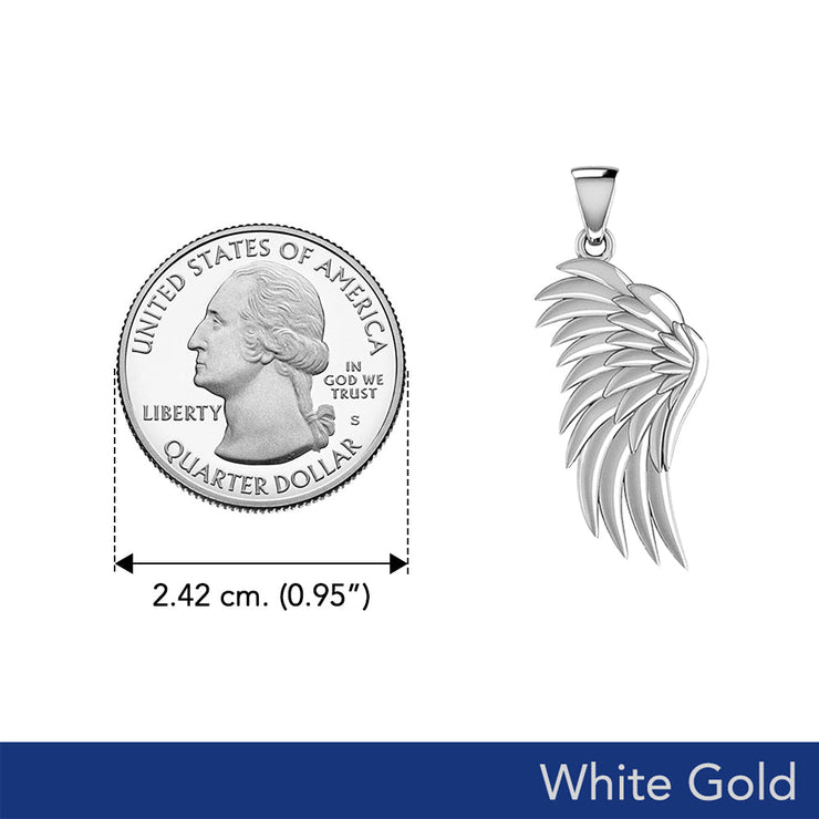 Angel Wing Solid White Gold Pendant WPD5762