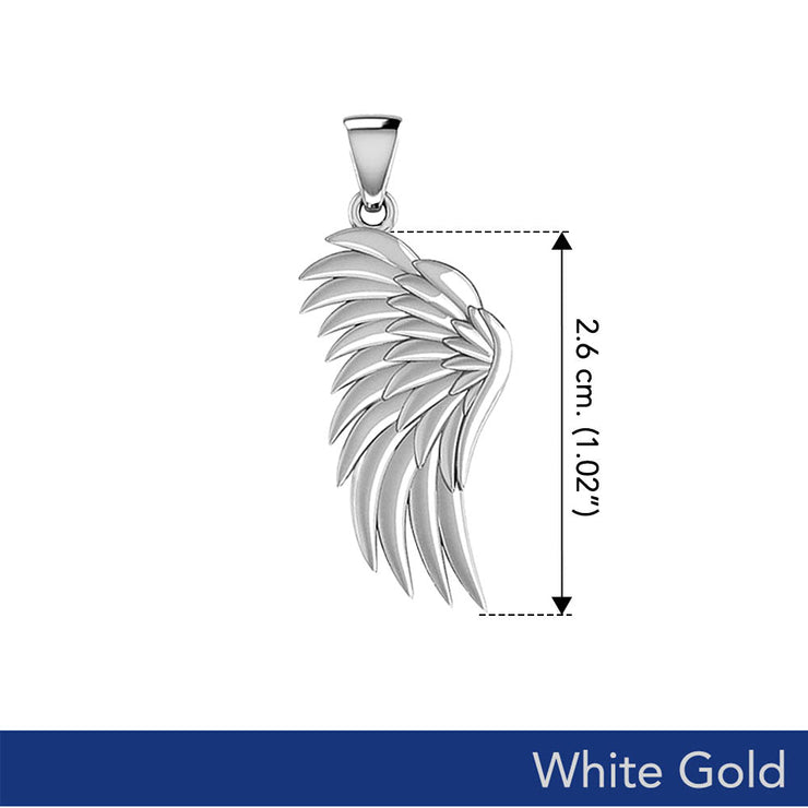 Angel Wing Solid White Gold Pendant WPD5762