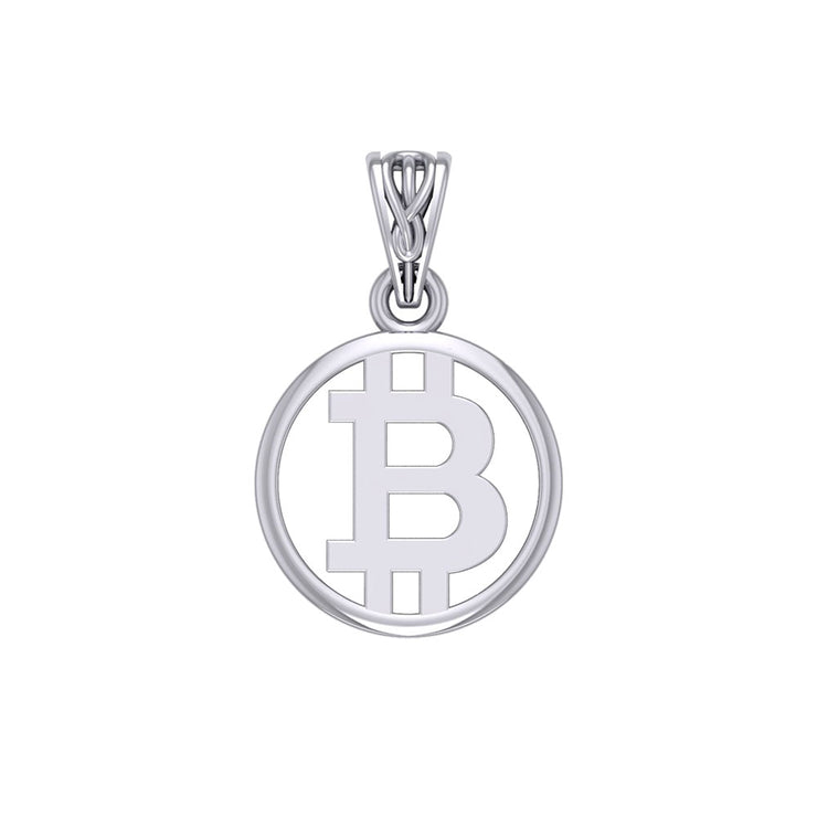 Bitcoin 14K White Gold Small Pendant WPD5863