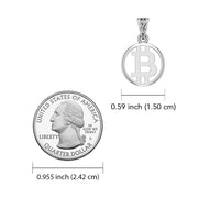 Bitcoin 14K White Gold Small Pendant WPD5863