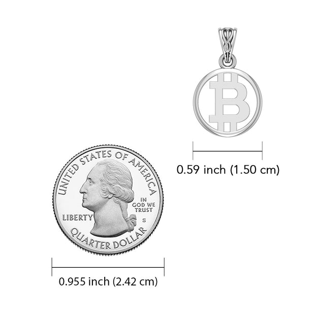 Bitcoin 14K White Gold Small Pendant WPD5863