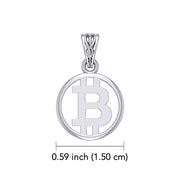 Bitcoin 14K White Gold Small Pendant WPD5863