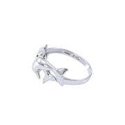 Twin Dolphin Silver Ring WR205 Ring