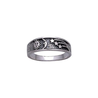 Sun Moon and Stars Sterling Silver Ring WR215