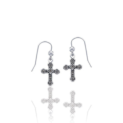 A sacred faith ~ Cross Sterling Silver Dangle Earrings Jewelry JE021
