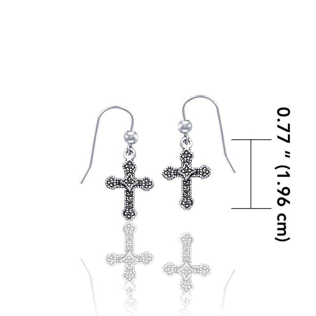 A sacred faith ~ Cross Sterling Silver Dangle Earrings Jewelry JE021
