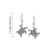 Silver Turtle Dangle Earrings JE249