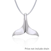 Large Whale Tail Silver Pendant JP007