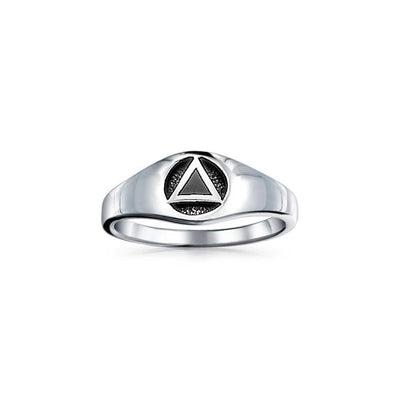 Triangle Symbol with Inlay ~ Sterling Silver Ring JR126 Ring