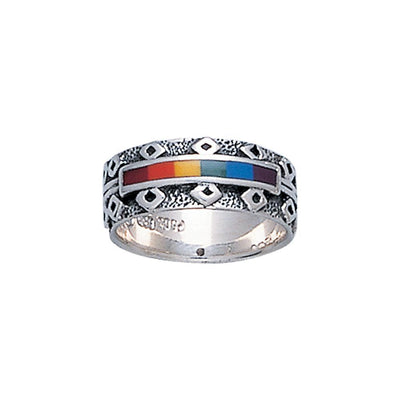 Rainbow Silver Ring JR259